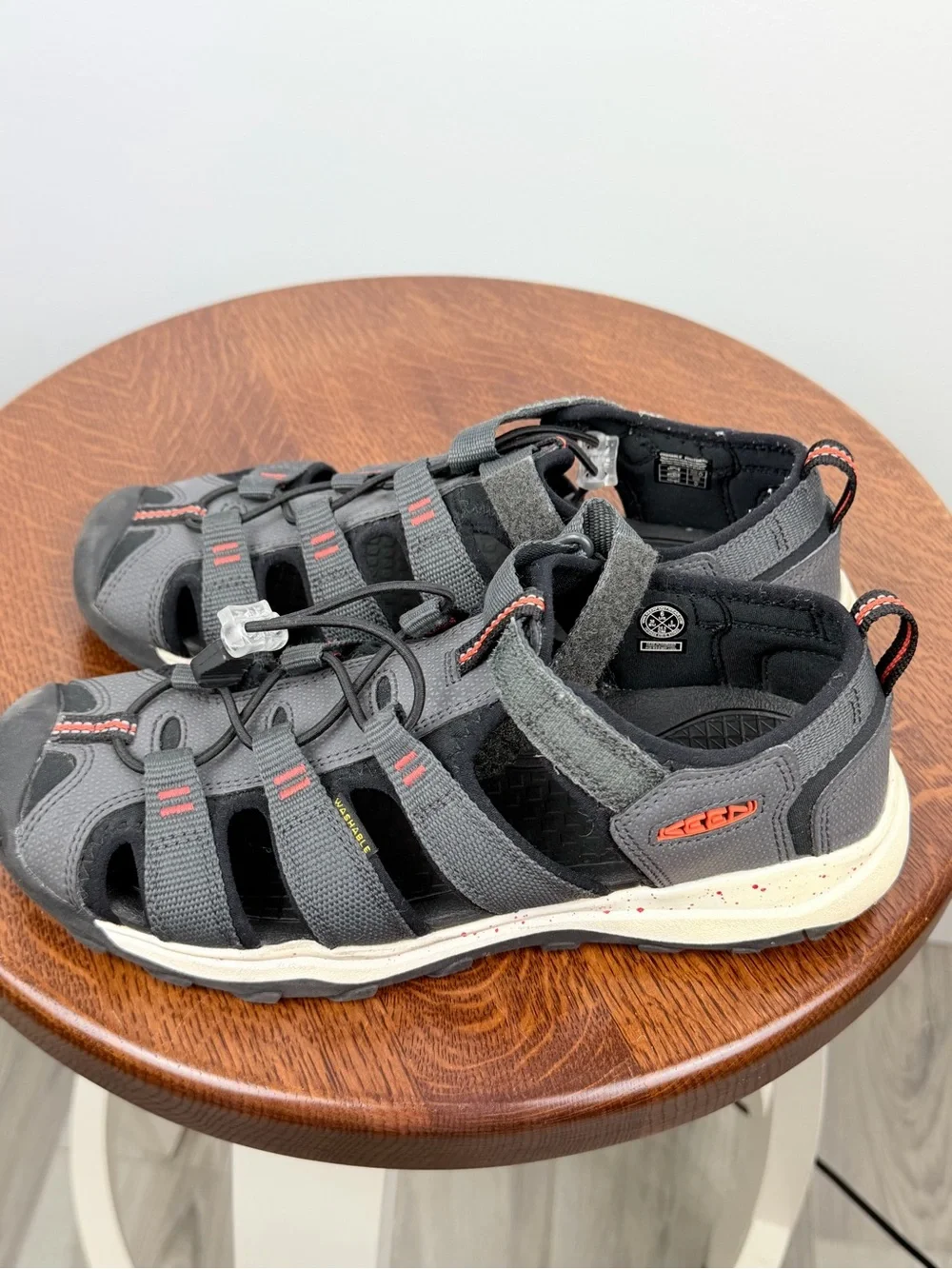 KEEN Boys’ Big Kids Gray Coral Closed-Toe Sport Sandals Size 6